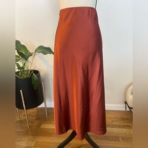 Elegant Rust Maxi Skirt